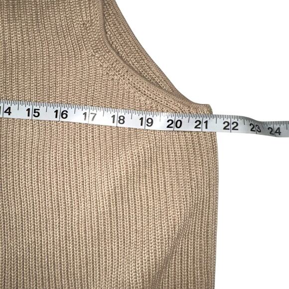 NWT Splendid Juliet Open Front Mid Length Tan Knit Cardigan Sweater Vest LARGE - Picture 7 of 8
